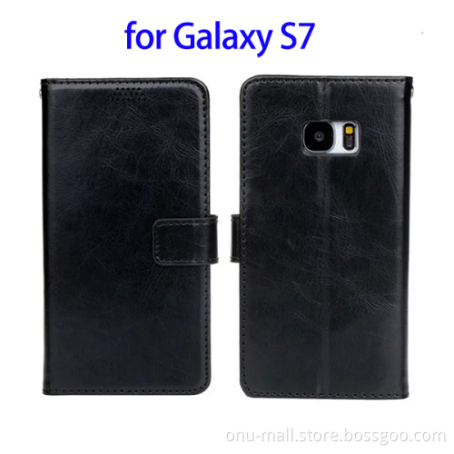 Amazon Top Selling Leather Flip Case for Samsung Galaxy S7 Case Wallet